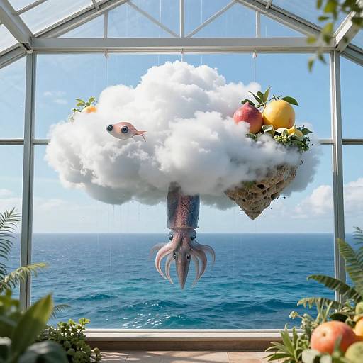Giant Squid Cultivates Floating Fruit Islands