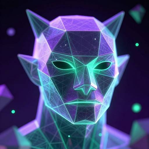 Futuristic Neon Geometry Monster Portrait