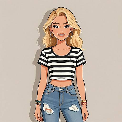 Smiling Woman in Casual Streetwear