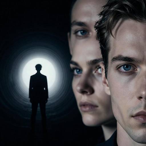 Mysterious Tunnel with Silhouetted Figures