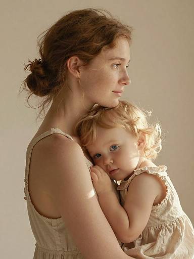 Tender Mother and Daughter Embrace