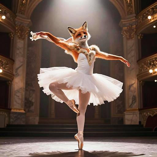 Fox Ballerina on Marble Theater Stage