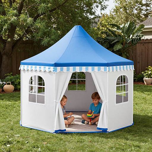 Charming Shaded Backyard Play Fort