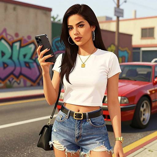 Urban Fashionista with Graffiti Backdrop