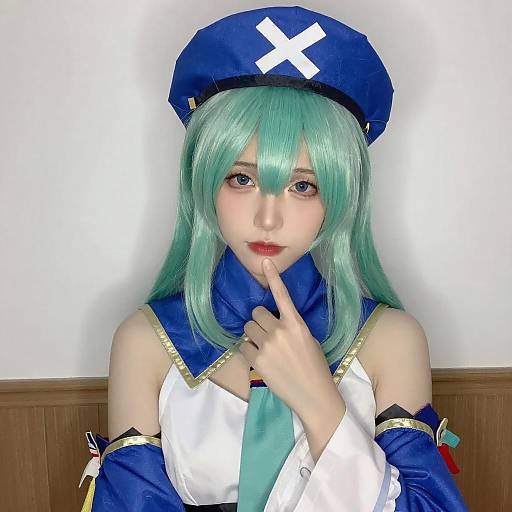 Cosplay Portrait with Green Hair