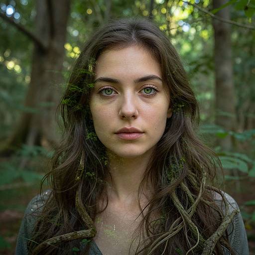 Double Exposure Portrait: Woman and Forest