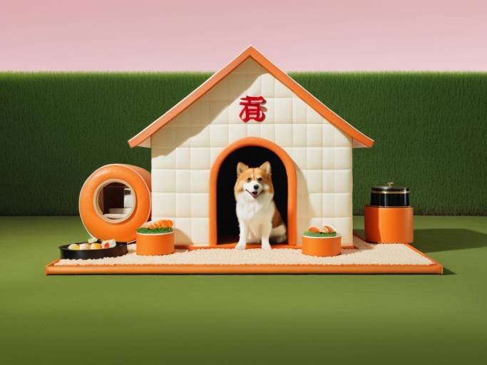 Sushi Dog House in Wes Anderson Style