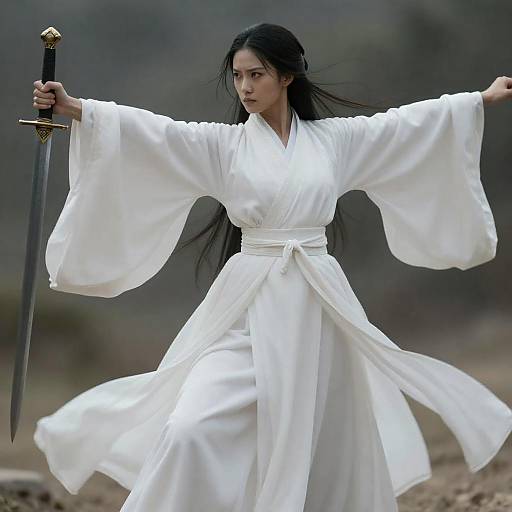 Fierce Warrior Woman with Sword