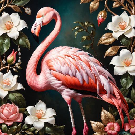Regal Flamingo in Renaissance Elegance