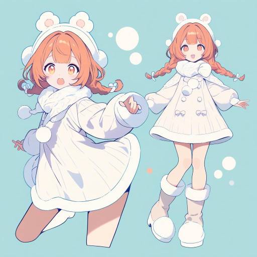 Cheerful Anime Girl in Pastel Tones