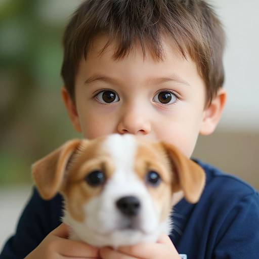 Child Holding Toy Dog Close-Up