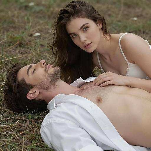 Intimate Outdoor Moment Between Couple