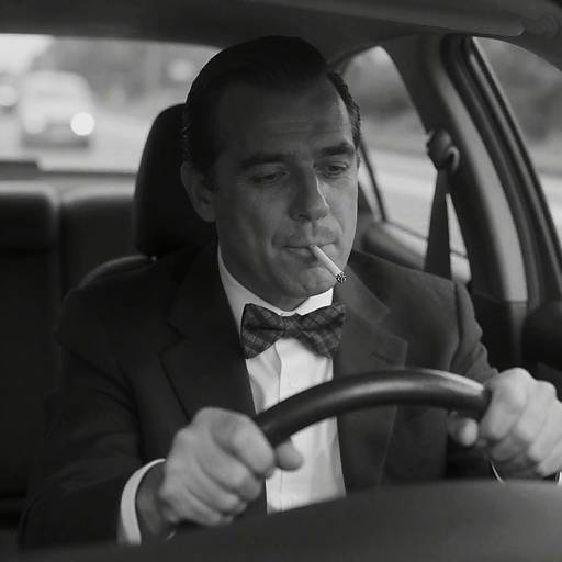 Smug Middle-Aged Man Driving at Night