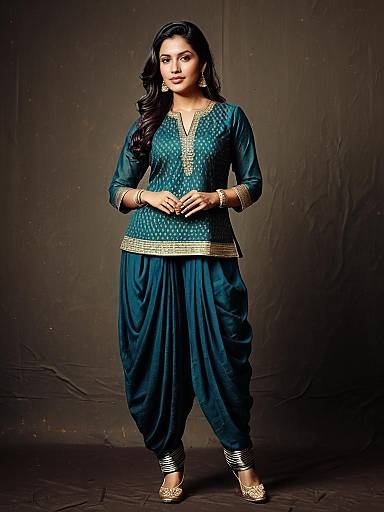 Photorealistic Woman in Dhoti Suit