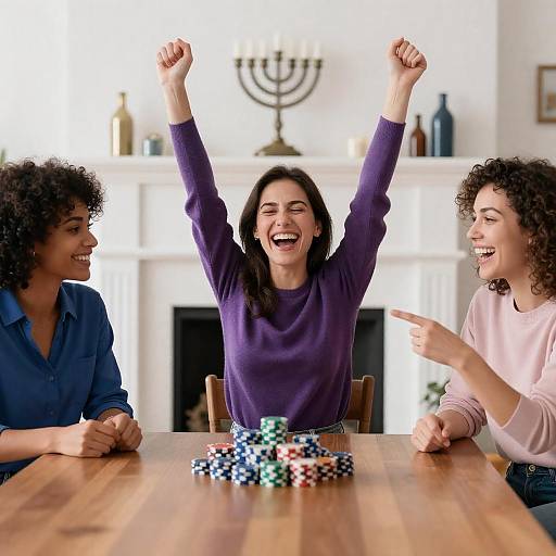 Women Laughing at Holiday Game Night