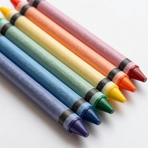 Vibrant Crayons in Zigzag Formation