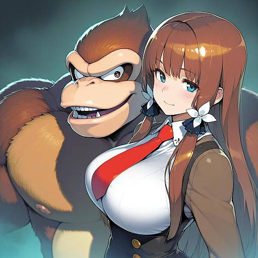 Illustration of Donkey kong, donkey kong (series) in the style of Namaniku atk