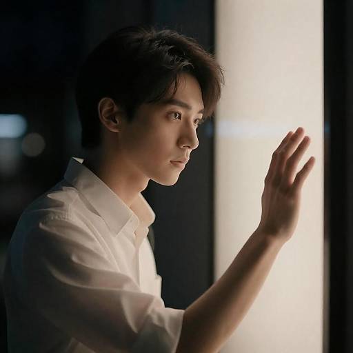 Intense Man in Dimly Lit Setting