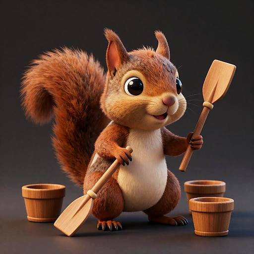 Ultra-Realistic 3D Squirrel Chibi