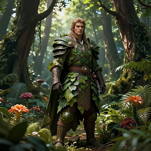 Sylvan Warrior in Enchanted Forest