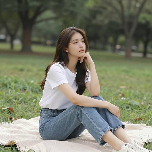 Serene Moments: Young Woman in Nature