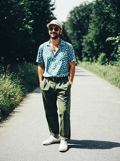 Relaxed Summer Casual Mens Full-Body Portrait