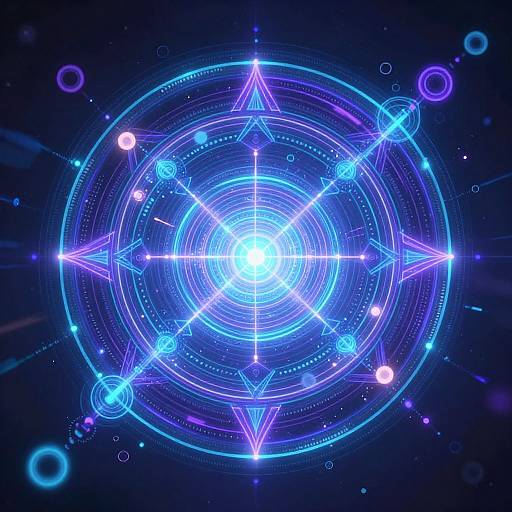 Futuristic Holographic Mandala Interface