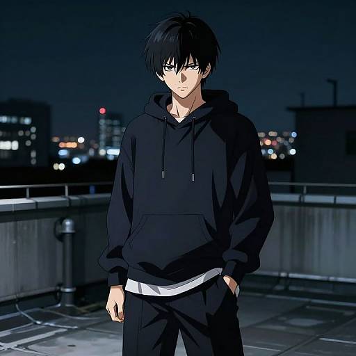 Toji Fushiguro Fierce Rooftop Pose
