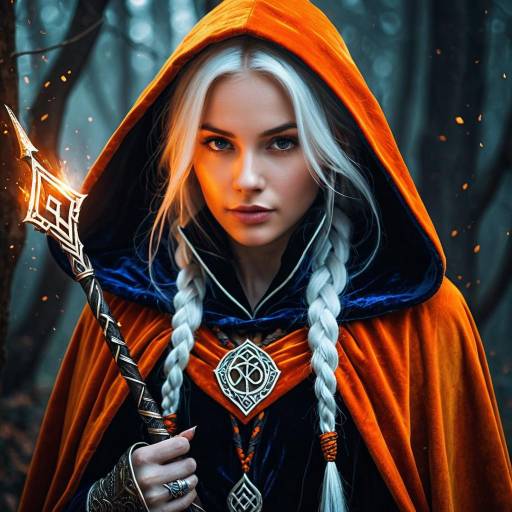 Mystical Sorceress in Velvet Cloak Art