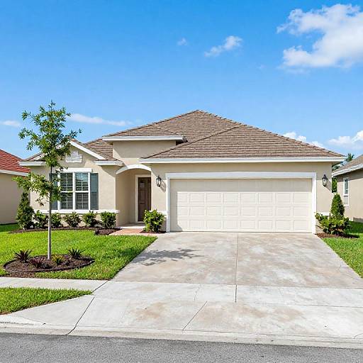 Light Beige Single-Family Home Exterior
