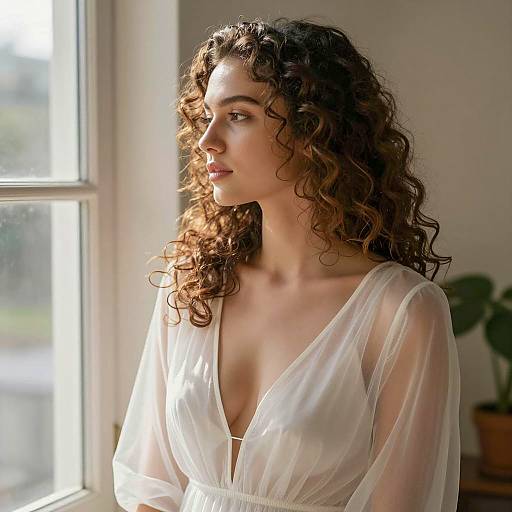 Sunlit Portrait of a Young Woman