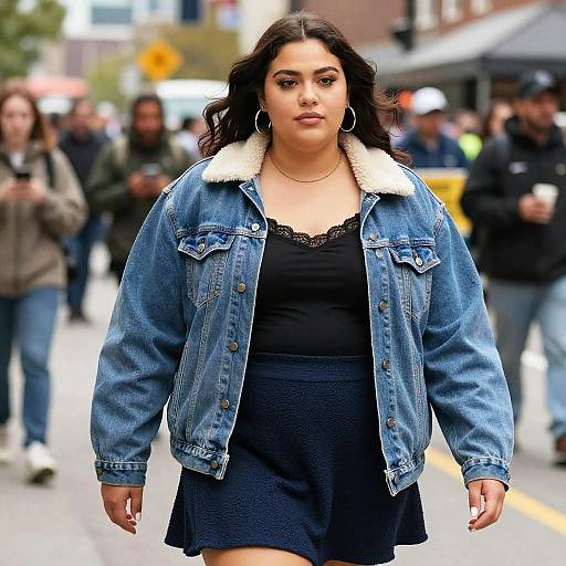 Confident Curvy Woman at Street Parade