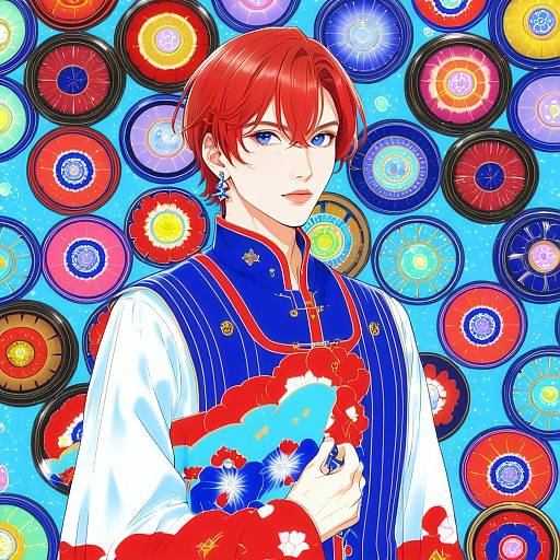 Illustration of Amagi rinne, ensemble stars! in the style of Choufu shimin