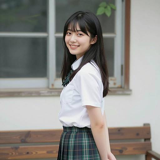 Charming Profile of Young Japanese Woman