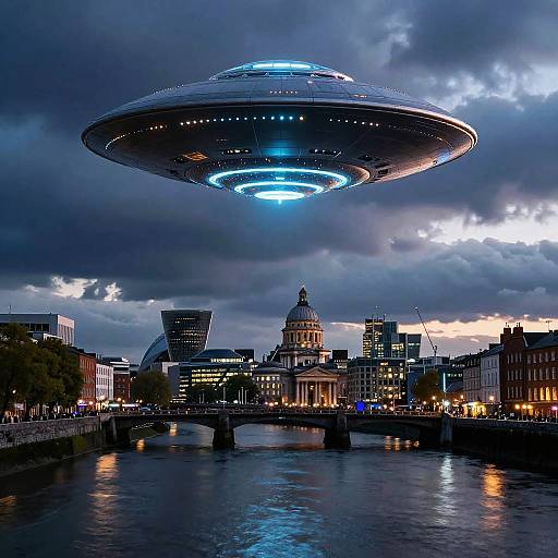 Dublin UFO Twilight Cityscape