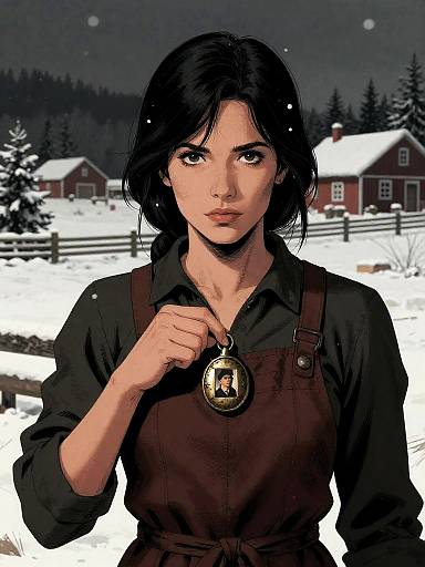 Mysterious Farmhand Woman in Snow