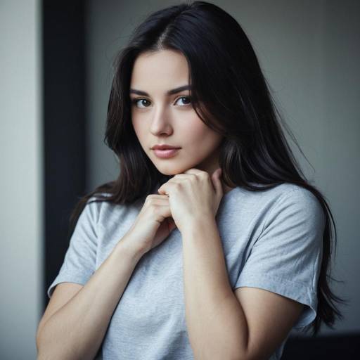 Portrait of Young Woman with Long Hair
