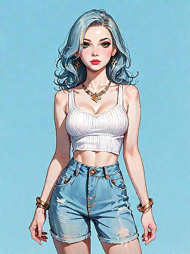 Realistic Summer Style Full Body Portrait