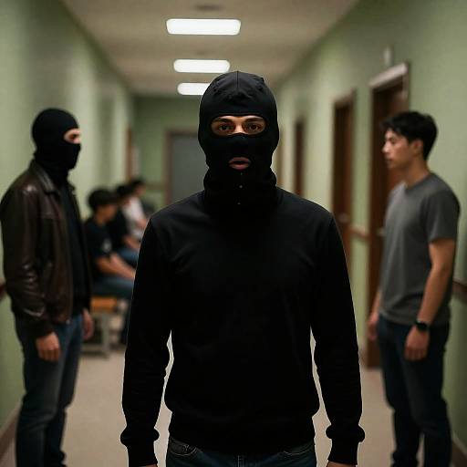 Mysterious Encounter in Dim Hallway