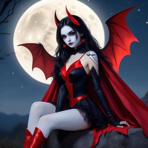 Vampire Girl with Moonlit Wings