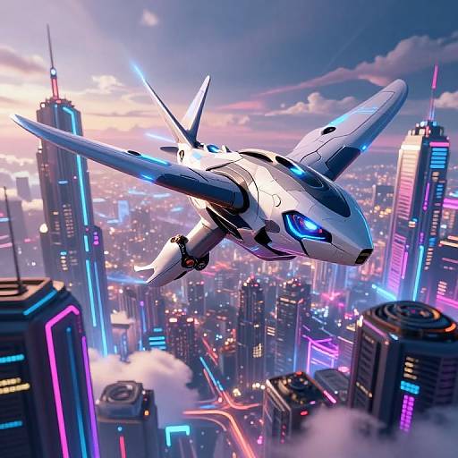 Zephyrion in Neon Cyberpunk Sky City