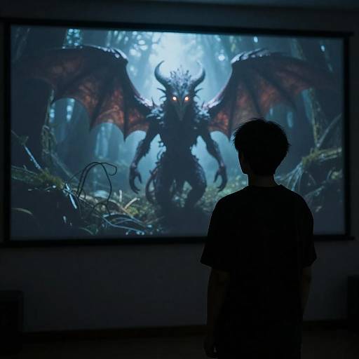 Eerie Encounter in a Dimly Lit Forest