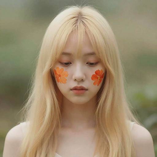 Blonde Woman with Floral Face Art