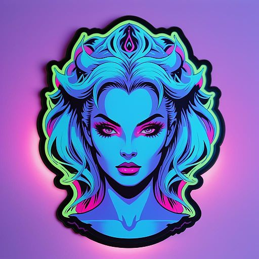 Vaporwave Banshee Sticker Design Vaporwave Banshee Sticker Design
