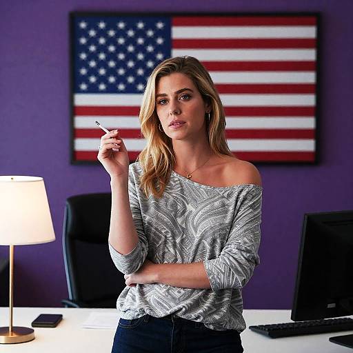 Focused Blonde in a Modern Office