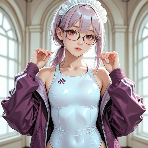 Shinjou Akane in a Unique Swimsuit