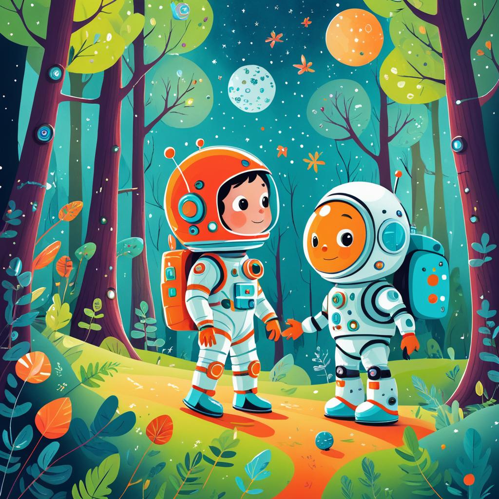 Brave Astronaut and Robot Friends Adventure