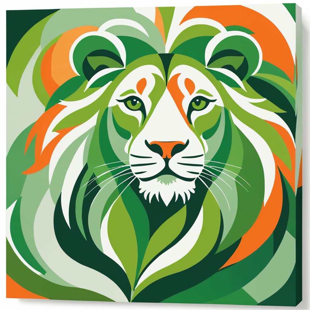 Matisse-Style Lion Illustration for Shutterstock