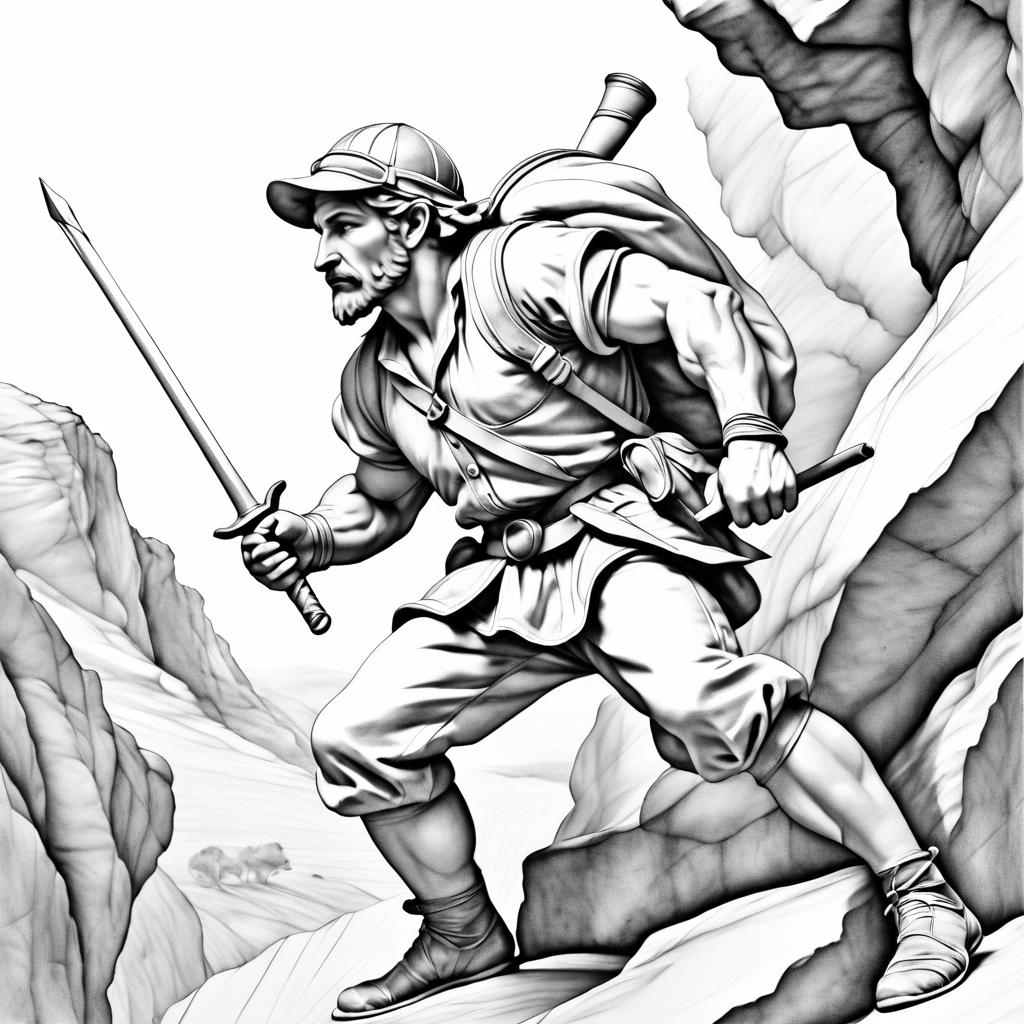 Michelangelo-Inspired Explorer Pencil Drawing