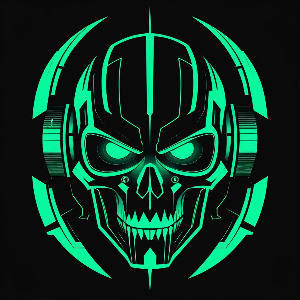 Bold Cyberpunk Skull Design Concept